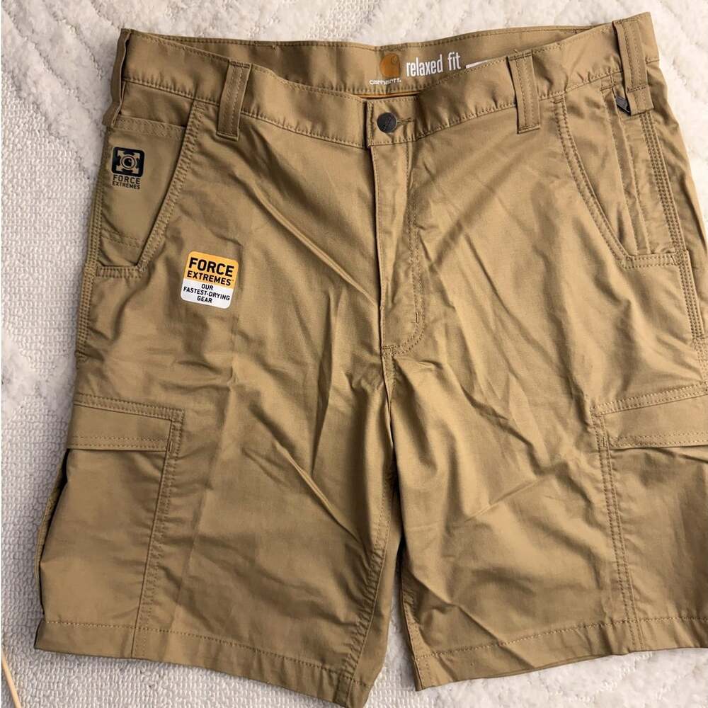Carhartt Force Cargo Shorts Tan Relaxed Fit 38 NWT (296_R)